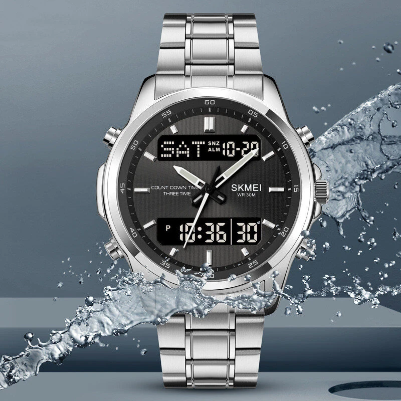 SKMEI Men's Sports Digital Watches Double Display Chronograph Watch Waterproof Luminous Alarm Electronic Watch