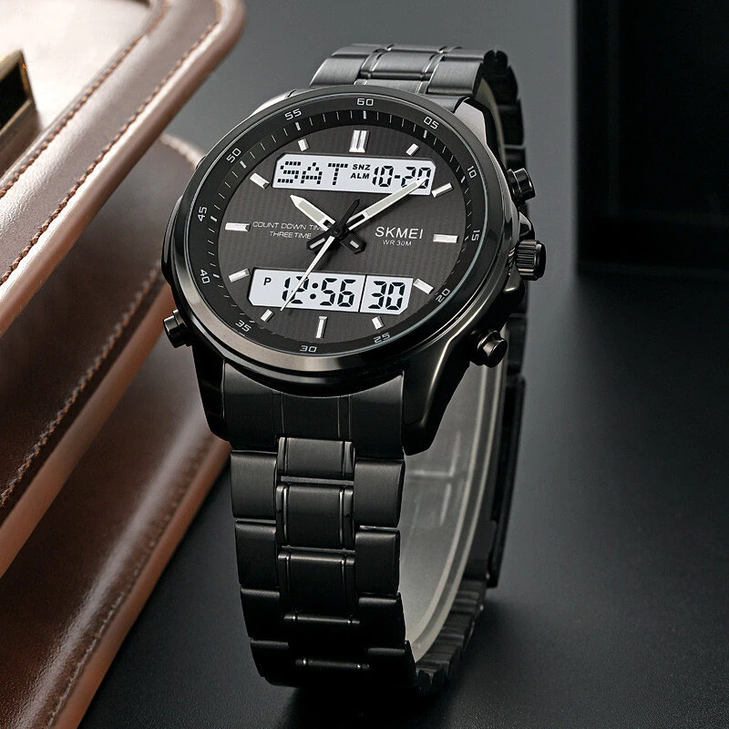 SKMEI Men's Sports Digital Watches Double Display Chronograph Watch Waterproof Luminous Alarm Electronic Watch