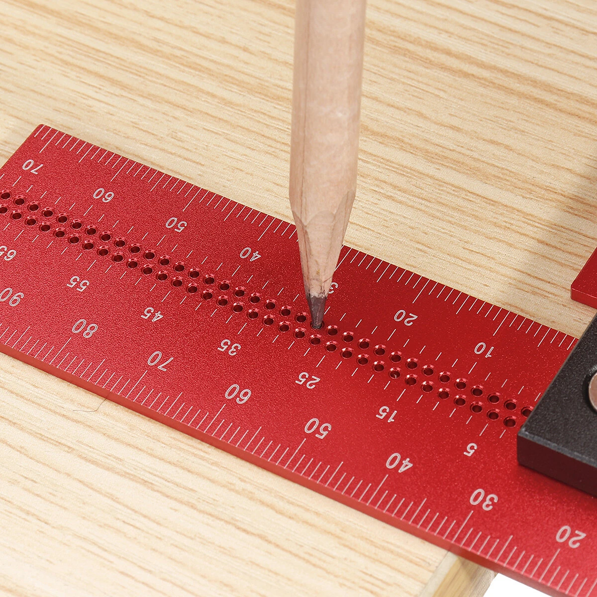 ENJOYWOOD 100mm/4Inch Aluminum Alloy Woodworking Ruler Precision Square Right Angle Ruler Guaranteed T Speed Measurements Ruler for Measuring