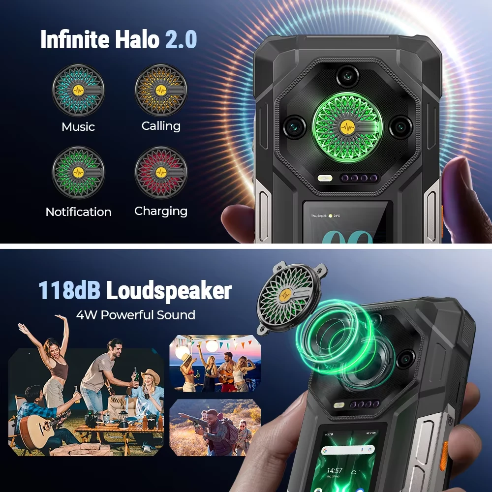 Ulefone Armor 33 Pro 5G AI 25500mAh Dual Display 118dB Loudspeaker 32GB 512GB 50MP Triple Camera 64MP Night Vision Dimensity 7300X 6.95 inch 120Hz 66W Fast Charge WiFi 6E NFC IP68 IP69K Waterproof Rugged Smartphone