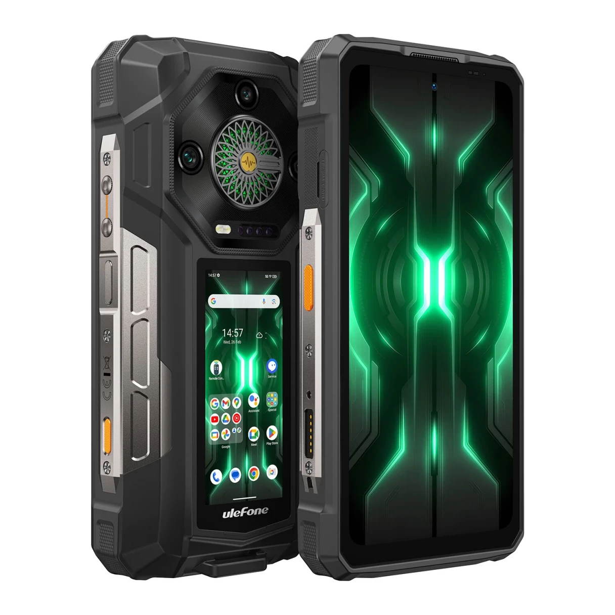 Ulefone Armor 33 Pro 5G AI 25500mAh Dual Display 118dB Loudspeaker 32GB 512GB 50MP Triple Camera 64MP Night Vision Dimensity 7300X 6.95 inch 120Hz 66W Fast Charge WiFi 6E NFC IP68 IP69K Waterproof Rugged Smartphone