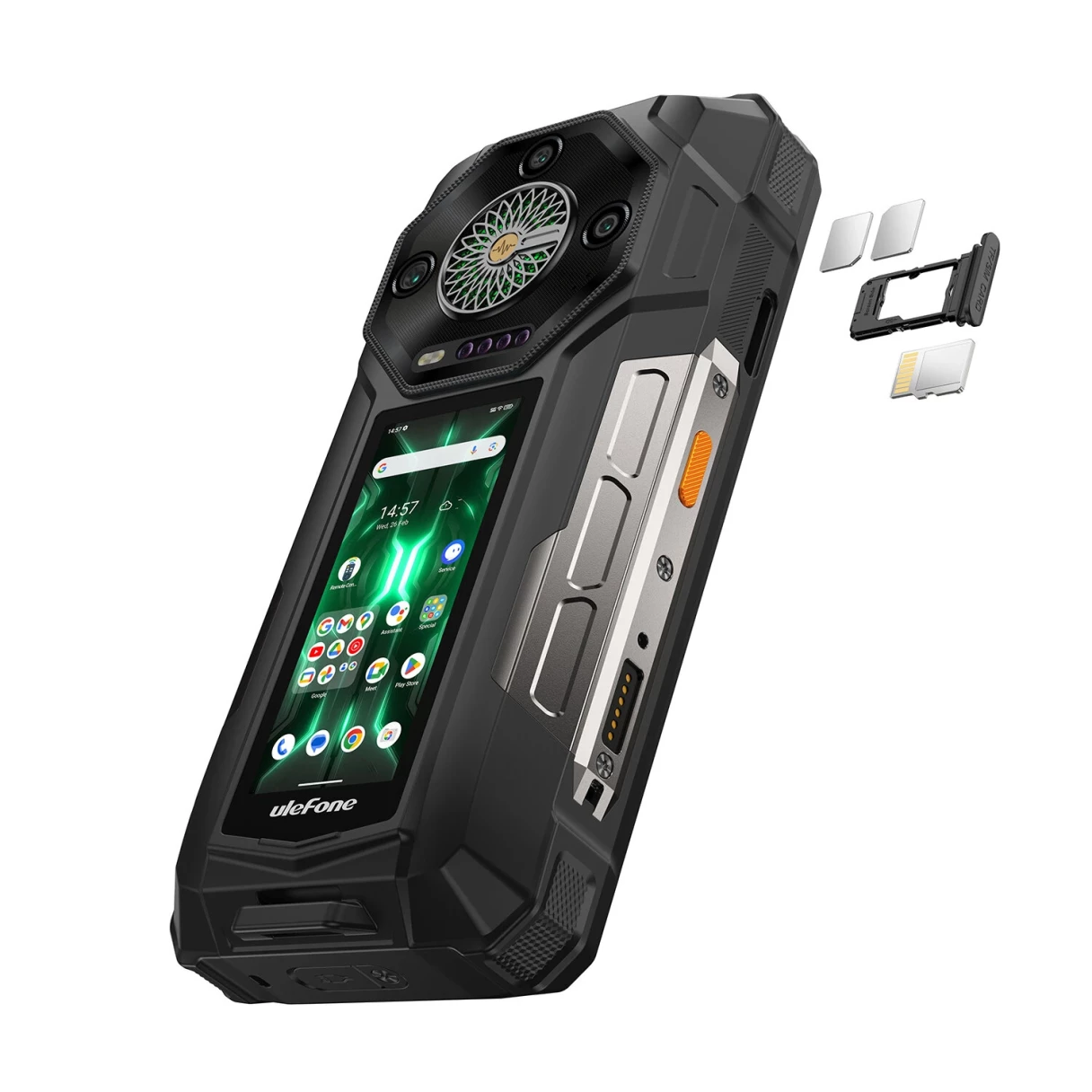 Ulefone Armor 33 Pro 5G AI 25500mAh Dual Display 118dB Loudspeaker 32GB 512GB 50MP Triple Camera 64MP Night Vision Dimensity 7300X 6.95 inch 120Hz 66W Fast Charge WiFi 6E NFC IP68 IP69K Waterproof Rugged Smartphone
