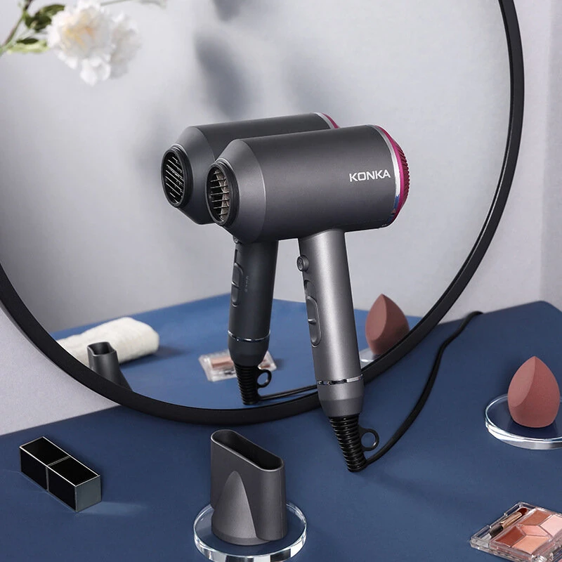 KONKA KG-1601 Hair Dryer 1600W 3 Drying Modes with Focused Airflow Nozzle Detachable Rear Cover 220V