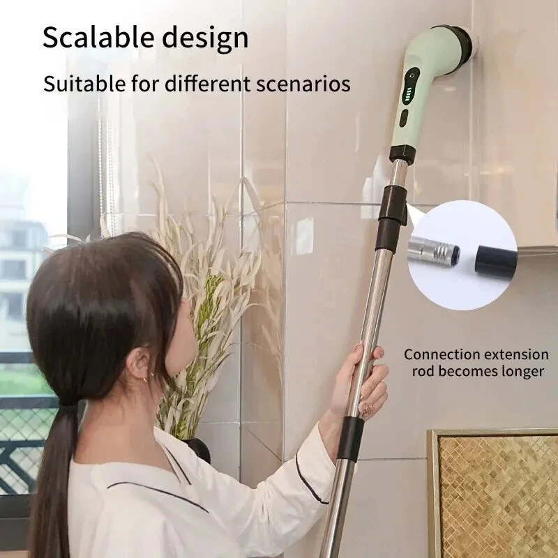 2000mAh Multifunctional Cordless Electric Cleaning Brush with 9 Brush Heads Electric Cleaning Brush Bathroom Window Kitchen Automotive Household Rotating Cleaning Machine