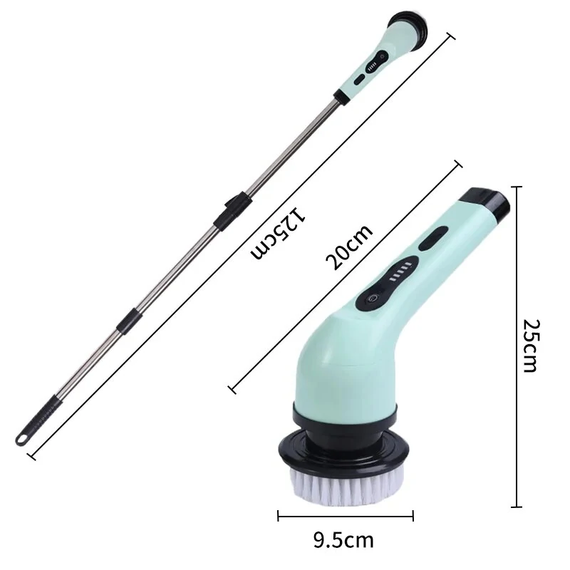 2000mAh Multifunctional Cordless Electric Cleaning Brush with 9 Brush Heads Electric Cleaning Brush Bathroom Window Kitchen Automotive Household Rotating Cleaning Machine