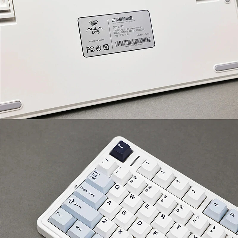 AULA F75 80 Keys Tri-mode Customized Mechanical Gaming Keyboard Hot Swappable RGB BT/2.4G/Type-C Wired 75% Layout Gaming Keyboard Gasket Structure