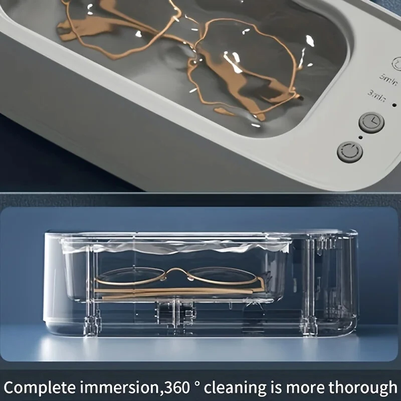 Tevorex 15W Power 45KHZ High Frequency Ultrasonic Multi-Function Household Cleaning Machine Three-Speed Mode Timing for Glasses Jewelry Watch