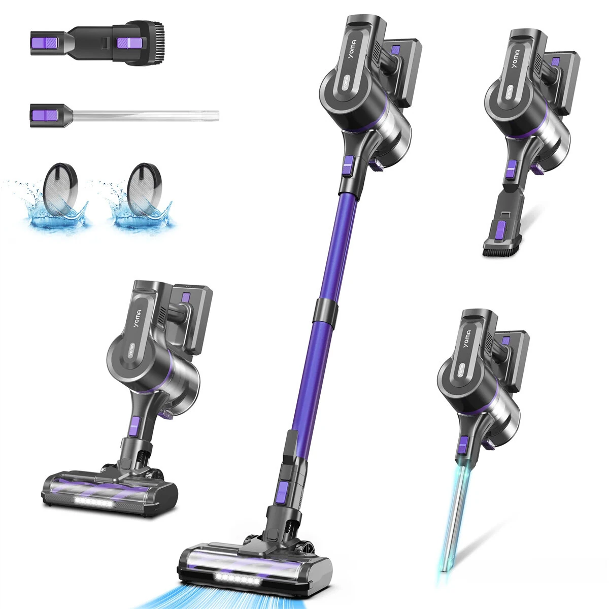 [EU Direct] INSE YOMA S11PRO Cordless Vacuum Cleaner 350W Brushless Motor 28KPA Suction Lightweight Design for Pet Hair 50 Min Runtime LED Crevice Tool