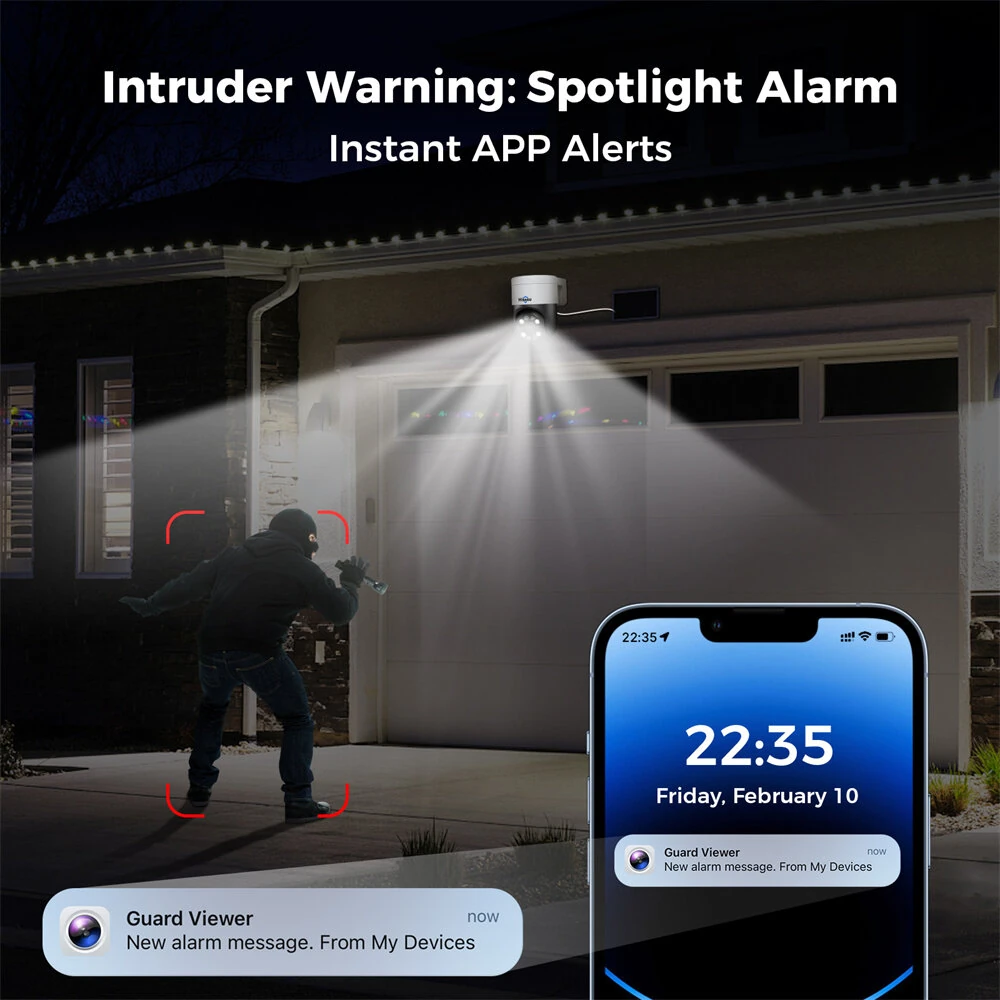 Hiseeu PK-4YHD985 5MP WiFi IP Camera AI Human Tracking Two-Way Audio Spotlight Alarm 270° Pan 90° Tilt IP66 Waterproof PoE Indoor Outdoor Security System EU Plug