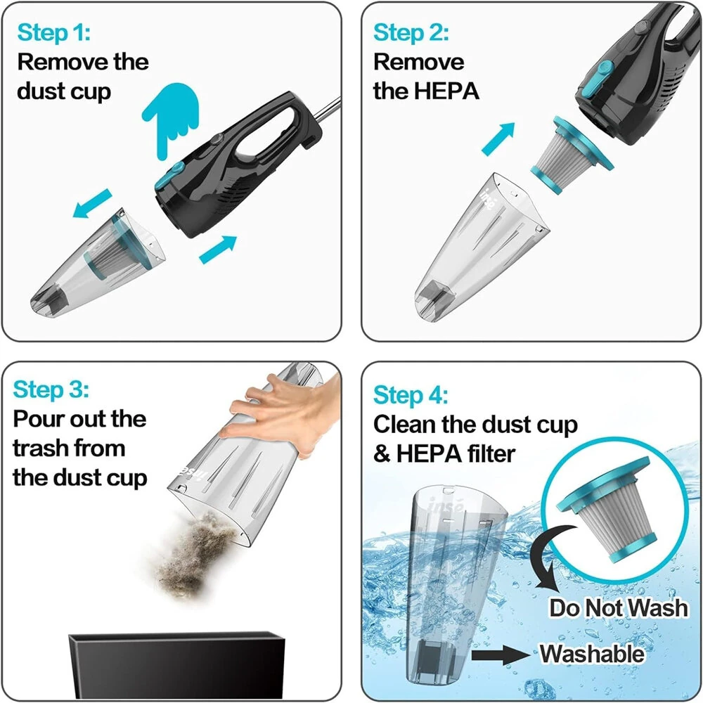 [EU Direct] INSE R3S Vacuum Cleaner Corded Stick  Powerful Suction 400W Motor Multipurpose 3 in1 Handheld Vacuum Cleaner