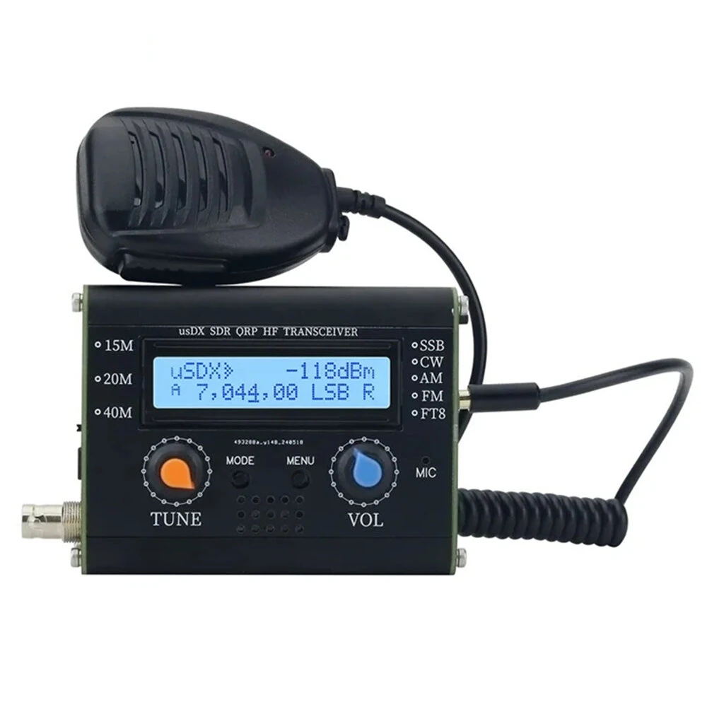 5W usDX SDR QRP Transceiver QCX-SSB to SSB 3-Band All Mode High Frequency Transceiver with Handheld Microphone
