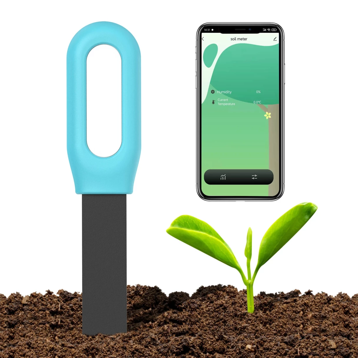 TUYA Soil Moisture Temperature Sensor WIFI Bluetooth 4.1 For Zigbee  Waterproof Compatible with Android iOS Smart Irrigation