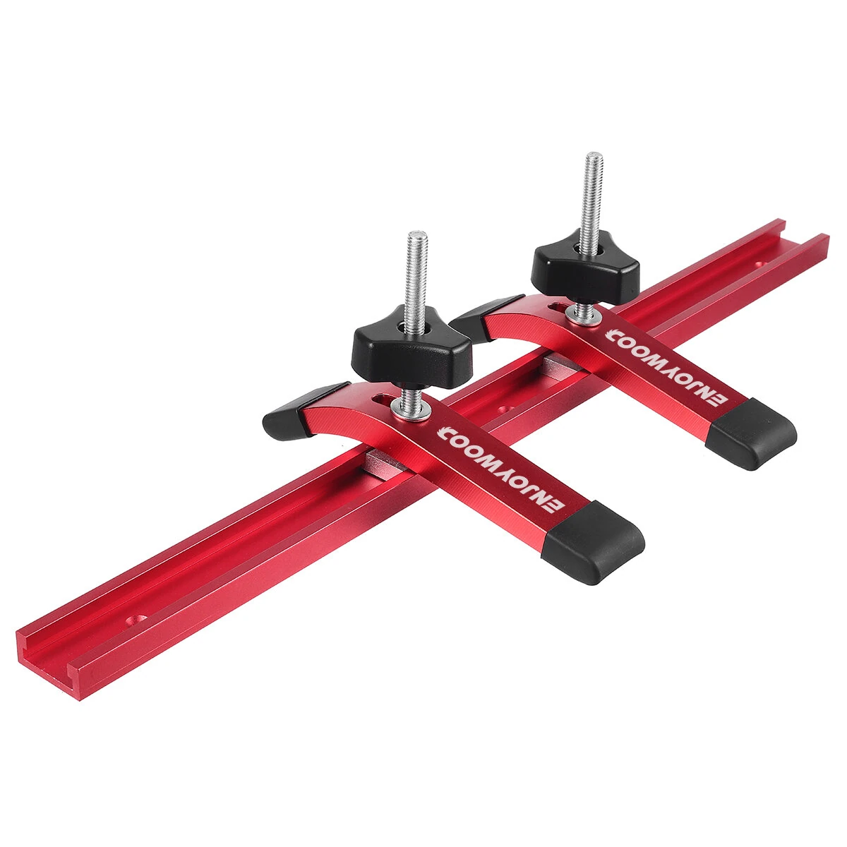 2 Pack ENJOYWOOD Quick Acting T Track Hold Down Clamps with T bolts and Silder Aluminum Alloy Woodworking Clamps for Routers Drill Presses CNC Table Saws