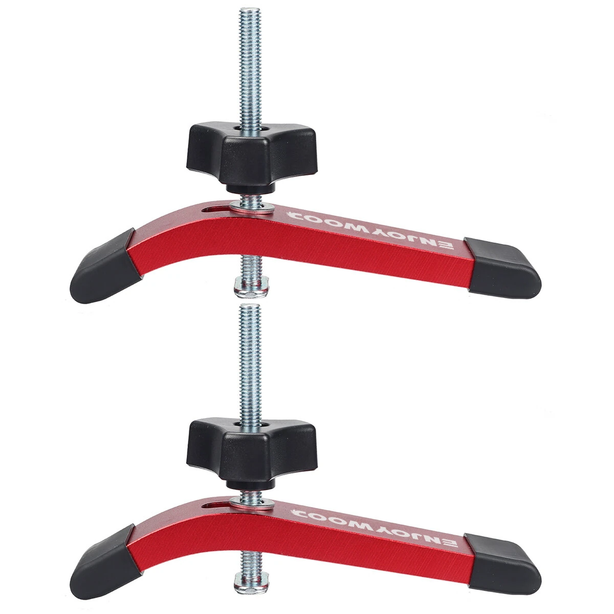 2 Pack ENJOYWOOD Quick Acting T Track Hold Down Clamps with T bolts and Silder Aluminum Alloy Woodworking Clamps for Routers Drill Presses CNC Table Saws