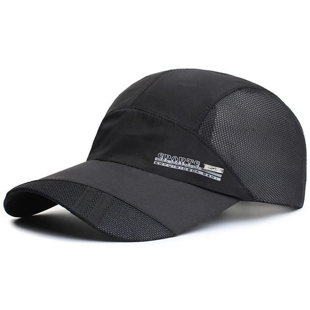 Men Lightweight Quick Dry Breathable Baseball Cap Cool Mesh Outdoor Sports Sun Protection Duckbill Cap for Summer Running Fishing Riding Travel