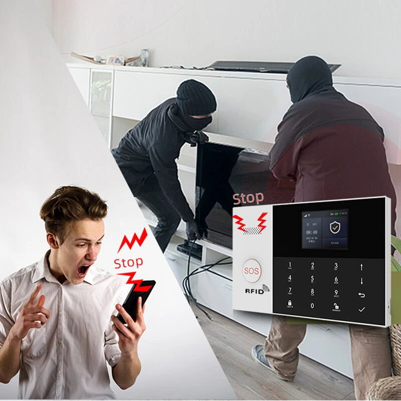 PGST PG-105 Tuya Smart GSM Wifi Alarm System for Home Wireless Security Alarm House Smart Life App Control Work with Alexa