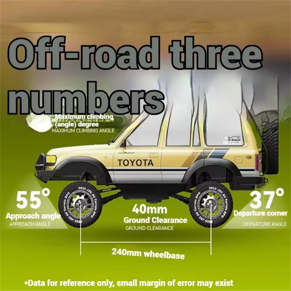 JXC C5826 RTR 1/12 2.4G 4WD RC Car for TOYOTA  Land Cruiser LC80 Rock Crawler Off-Road Climbing Truck Two Speed Full Proportional LED Light Vehicles Models Oil Filled Shocks Toys