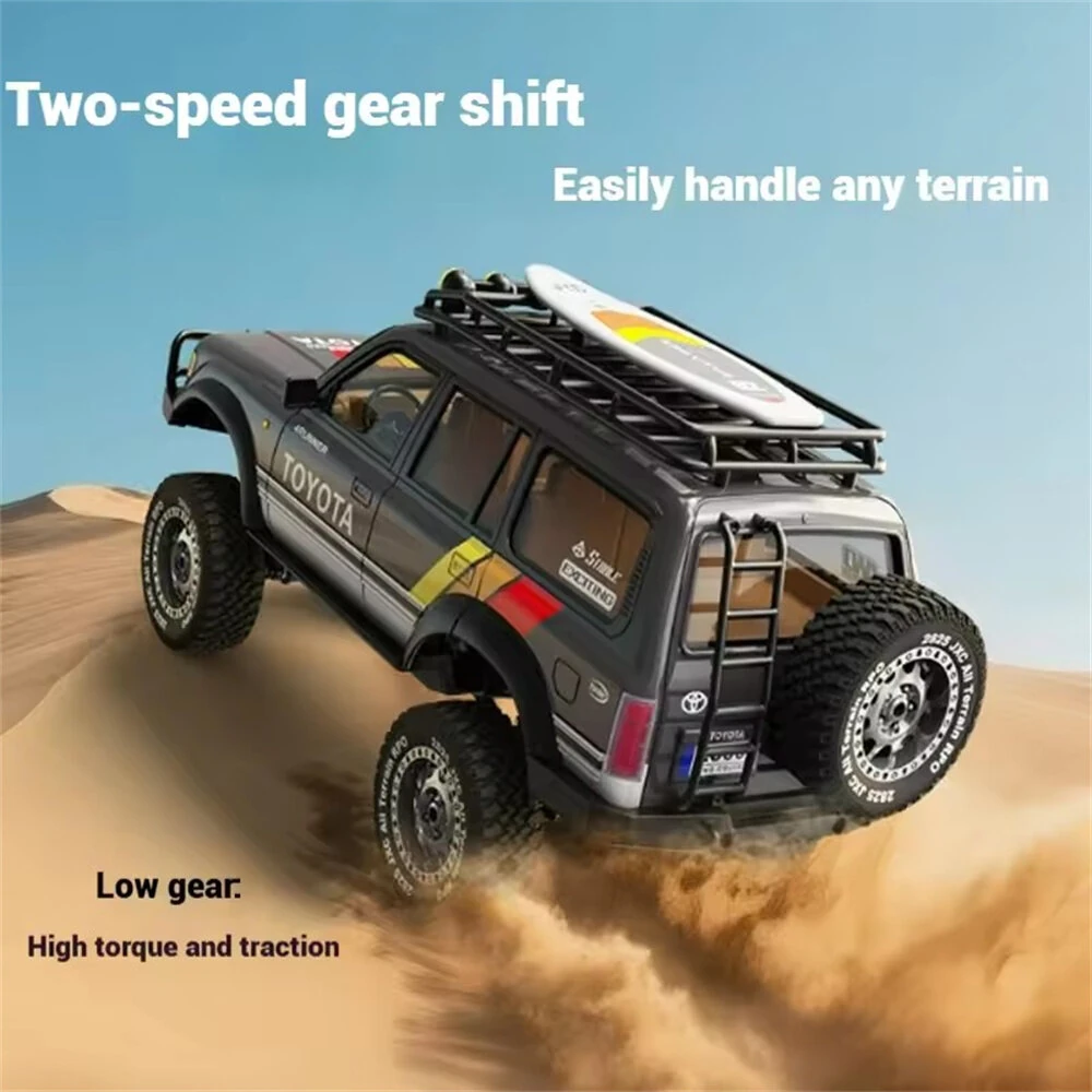 JXC C5826 RTR 1/12 2.4G 4WD RC Car for TOYOTA  Land Cruiser LC80 Rock Crawler Off-Road Climbing Truck Two Speed Full Proportional LED Light Vehicles Models Oil Filled Shocks Toys