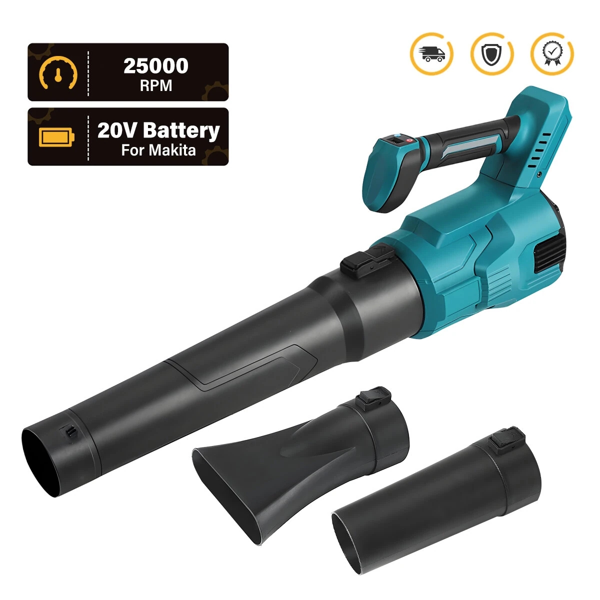 Drillpro Brushless Motor Electric Turbo Blower 3 Gears 25000rpm 60M/S Air Speed for 20V Battery Leaf Blower Garden Tools