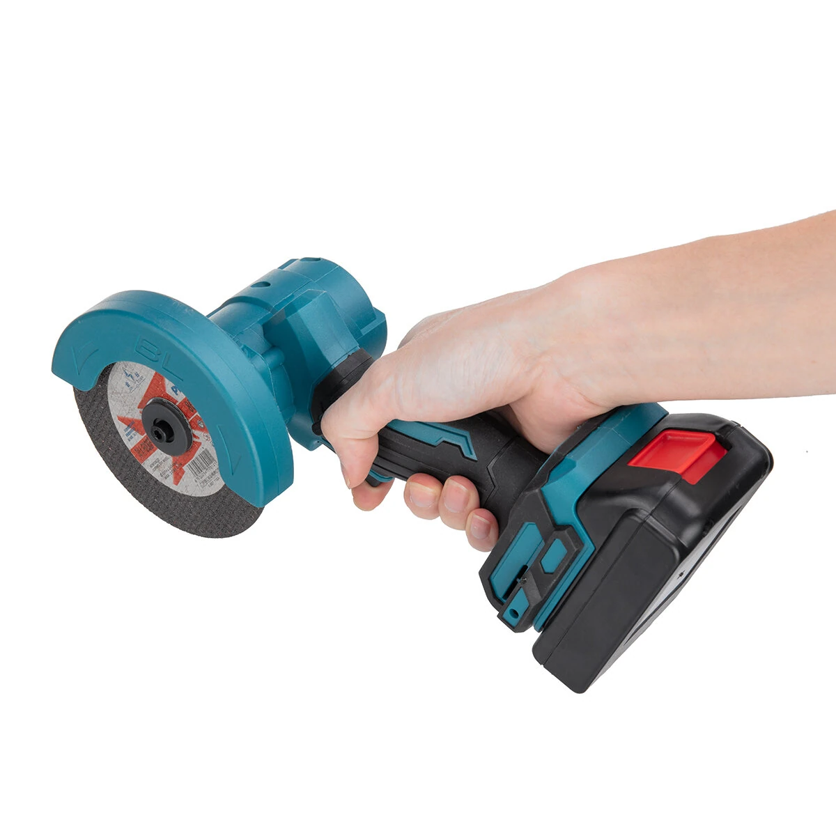 Drillpro 18V Brushed Angle Grinder 4 Inch Cutting Tool 300W Power 5500RPM High Speed Electric Grinder Cordless Compact Handheld Grinding Machine