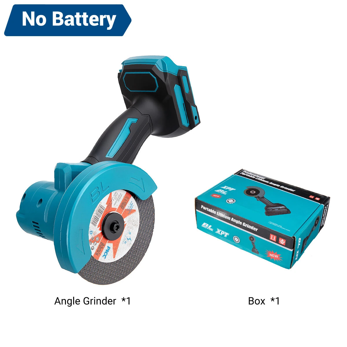 Drillpro 18V Brushed Angle Grinder 4 Inch Cutting Tool 300W Power 5500RPM High Speed Electric Grinder Cordless Compact Handheld Grinding Machine