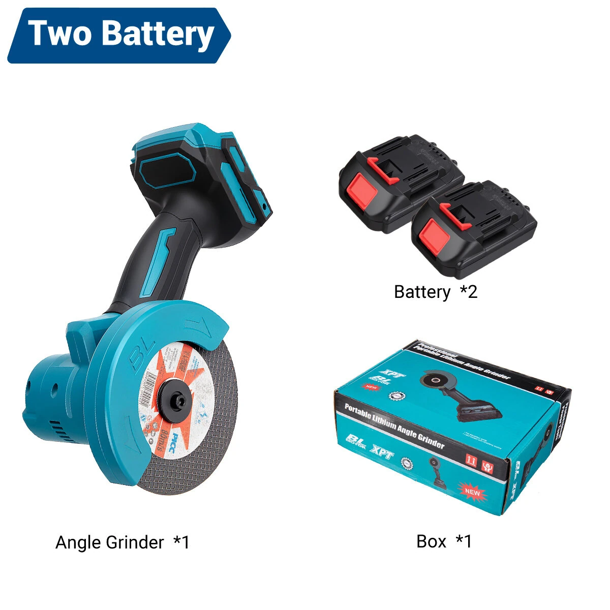 Drillpro 18V Brushed Angle Grinder 4 Inch Cutting Tool 300W Power 5500RPM High Speed Electric Grinder Cordless Compact Handheld Grinding Machine