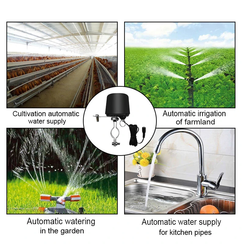 AGSIVO Tuya Wifi Smart Water Gas Valve Shut off App Remote Control Water Timer Sprinkler Controller Compatible With Alexa / Google Assistant Works with Smart Life and Tuya Application