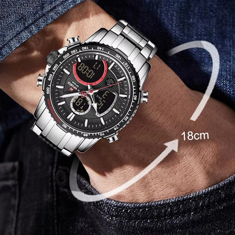 NAVIFORCE Multi-function Men Watch Night Light Waterproof Quartz Watch Timepiece Chronograph Date Sport Watch for Male