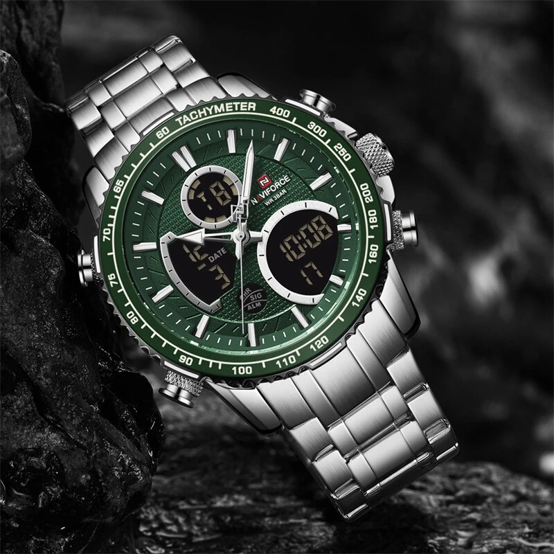 NAVIFORCE Multi-function Men Watch Night Light Waterproof Quartz Watch Timepiece Chronograph Date Sport Watch for Male