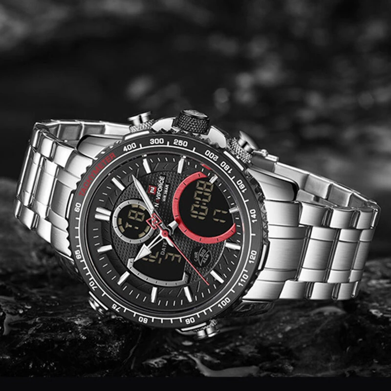 NAVIFORCE Multi-function Men Watch Night Light Waterproof Quartz Watch Timepiece Chronograph Date Sport Watch for Male