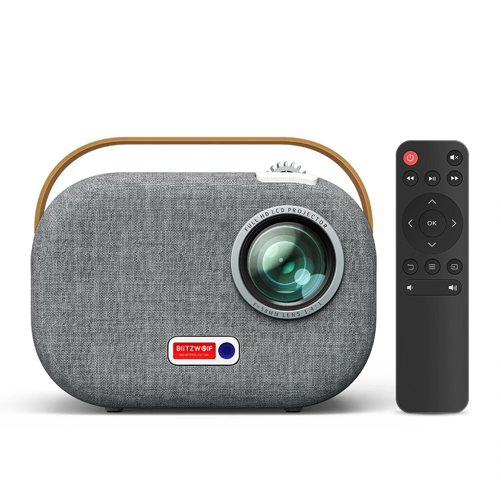 Blitzwolf®V2 1080P Android Projector Automatic Keystone Correction 5G-WIFI 9500 Lumens Android 9.0 Google Assistant Portable  Mini Home Theater Outdoor Movie