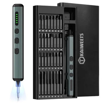 [EU Direct] KAIWEETS ES21 Precise Electric Screwdriver Set 5 Torque Settings Adjustable 64 Precision Bits Rechargeable USB-C Ergonomic Design for Smartphones Laptops Cameras Drones Watches