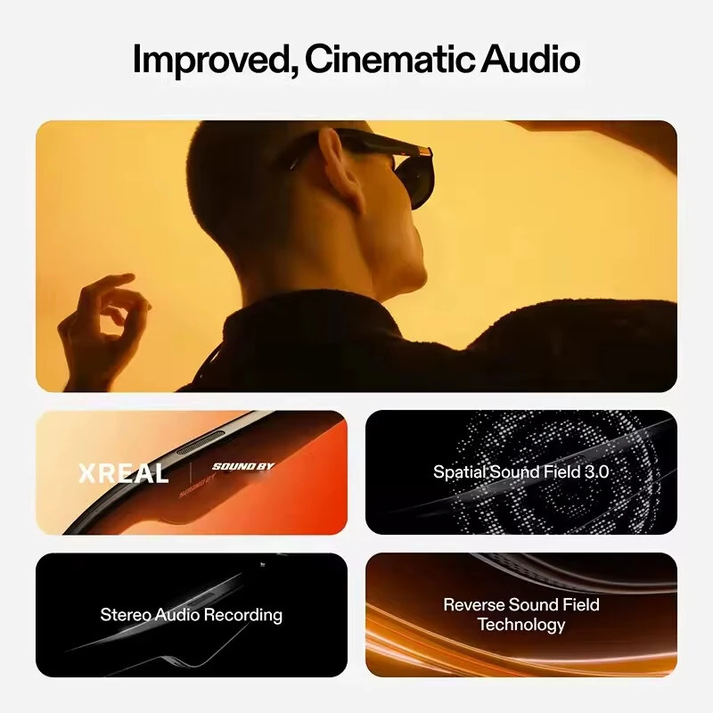 XREAL One AR Smart Glasses 477" HD Screen 3DoF Space Hovering 3D Real Glasses for iPhone Switch PS5 Game Private Cinema