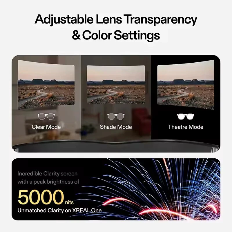 XREAL One AR Smart Glasses 477" HD Screen 3DoF Space Hovering 3D Real Glasses for iPhone Switch PS5 Game Private Cinema