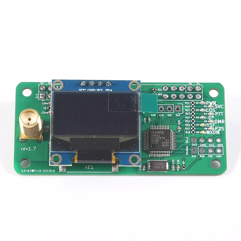 UHF&VHF Antenna + Aluminum Shell MMDVM Hotspot Support P25 DMR YSF for Raspberry pi