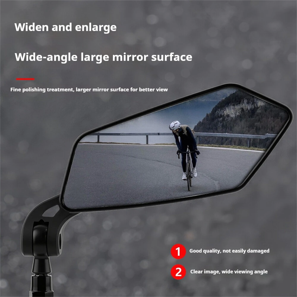 BENGGUO 1 Pair Bicycle Rearview Mirror 360° Rotation Anti-glare HD Wide Range Bike Handlebar Reflector Mirror for MTB Motorcycle E-bike