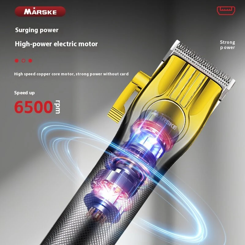 MARSKE 2 In 1 Electric Hair Clipper Set for Men Cordless Rechargeable Trimmer Kit with LCD Display 6500 RPM