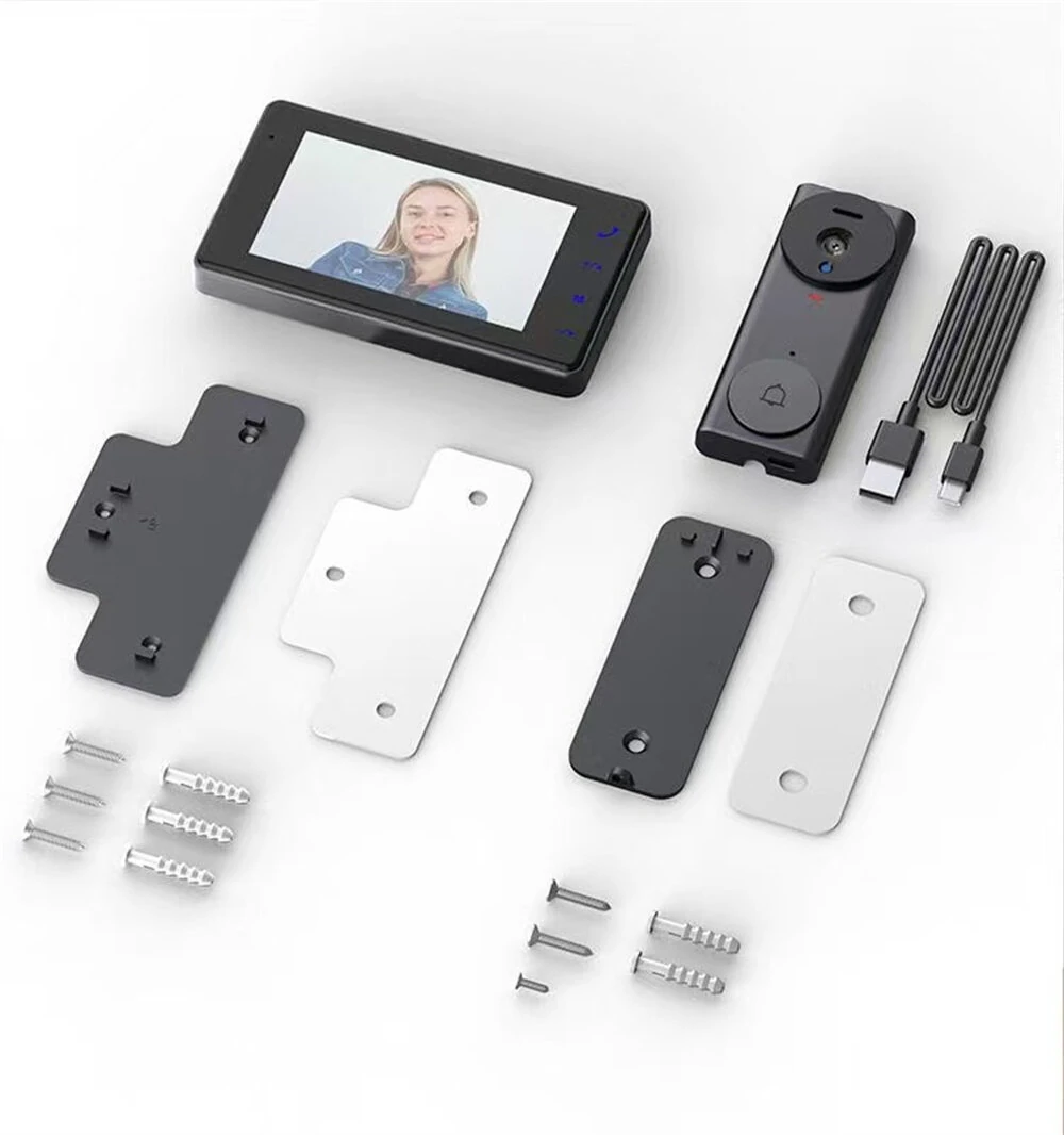 M17A Visual Doorbell 2.4G Wireless 4.3 Inch IPS Screen 640x480 Resolution 1500mAh Battery Long Range Easy Installation