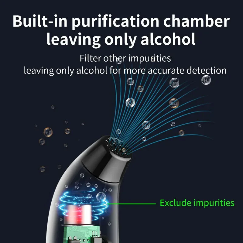 Digital Alcohol Tester LCD Display High-precision Breathalyzer  Professional Alcohol Breath Rechargeable Alcotester Drunk Driving Test