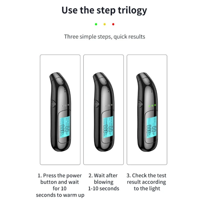 Digital Alcohol Tester LCD Display High-precision Breathalyzer  Professional Alcohol Breath Rechargeable Alcotester Drunk Driving Test