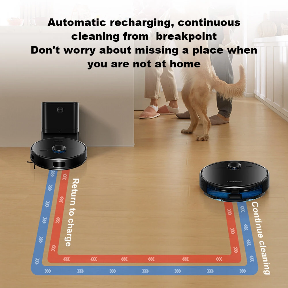 [EU Direct]Liectroux M70 Pro Lidar Vacuum Cleaner and Mop Combo,Self-emptying Dustbin, 6500Pa Strong Suction, 3200mAh Battery, Up To 175mins Runtime, 3L Dustbag,Multi-floor Map