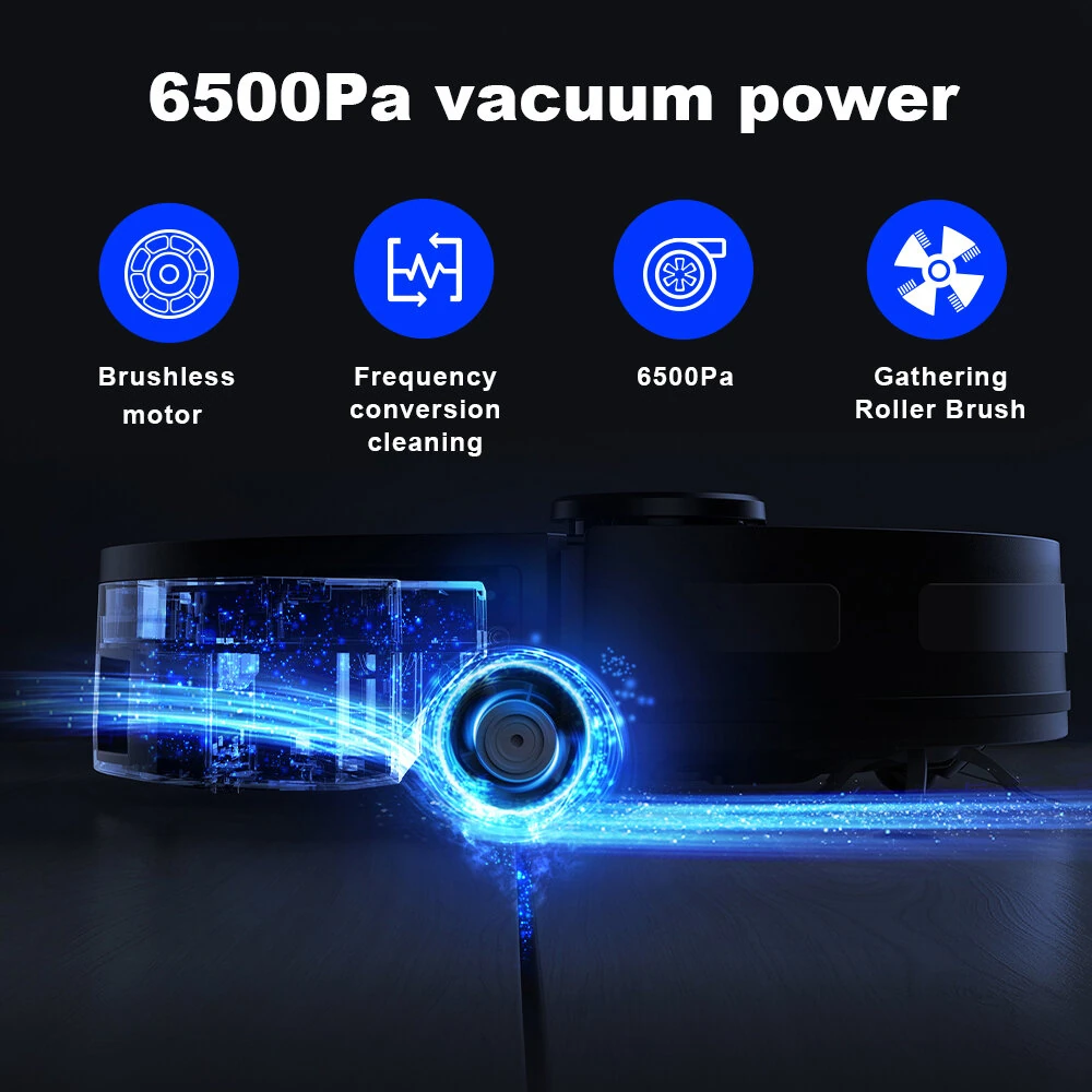 [EU Direct]Liectroux M70 Pro Lidar Vacuum Cleaner and Mop Combo,Self-emptying Dustbin, 6500Pa Strong Suction, 3200mAh Battery, Up To 175mins Runtime, 3L Dustbag,Multi-floor Map