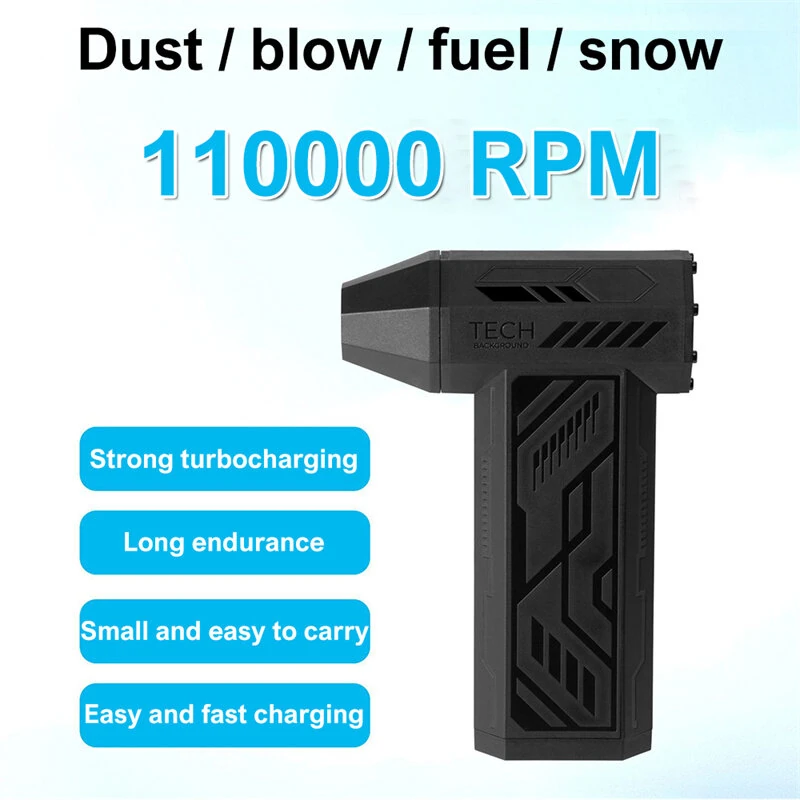 110,00RPM Mini Turbo Fan Brushless Motor Handheld Violent Turbo Fan Wind Speed 53M/S Electric Blower Snow Removal Air Dryer