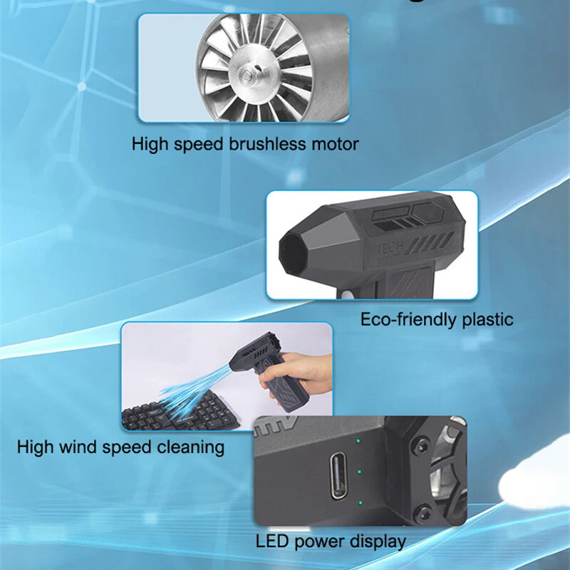 110,00RPM Mini Turbo Fan Brushless Motor Handheld Violent Turbo Fan Wind Speed 53M/S Electric Blower Snow Removal Air Dryer