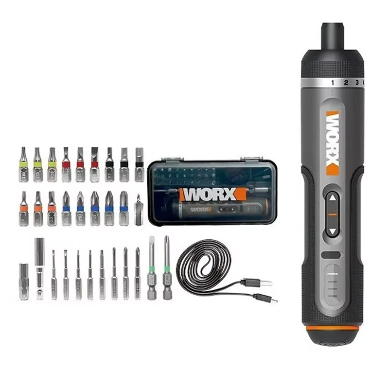 WORX WX242 4V Electrical Screwdriver Set Smart Cordless Electric Screwdrivers USB Rechargeable 30 Bit Set Mini Drill Power Tool
