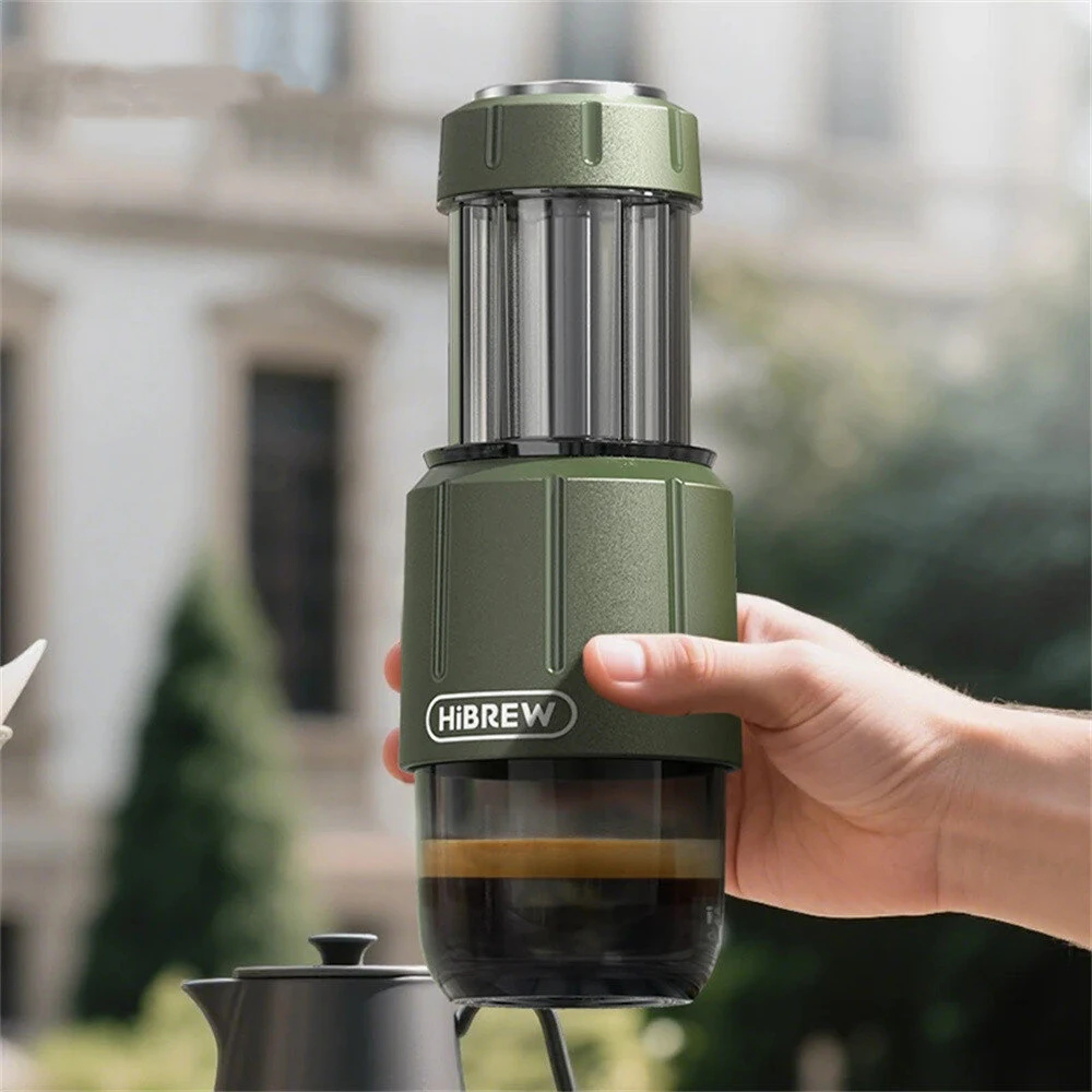[EU Direct] HiBREW H4D Portable Manual Espresso Maker 2-in-1 NS Capsules & Ground Coffee 8~15 Bar Waterproof Campact Hand Press Brewer