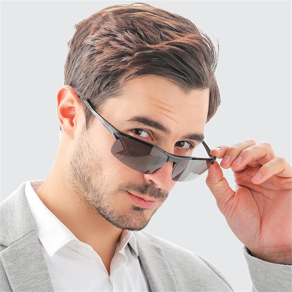 Classic Men Polarized Sunglasses Lightweight UV400 Protection Anti-Glare Sun Eyewear Glasses for Outdoor Climbing Fishing Travel