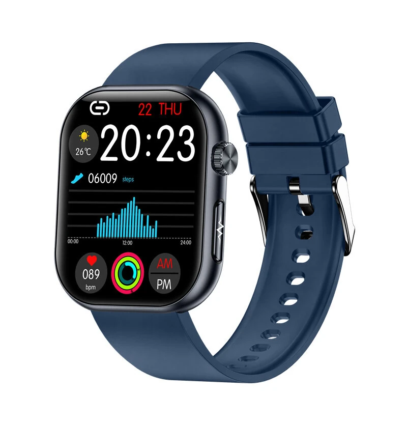 ET587 1.96inch AMOLED Display ECG Function Micro-physical Examination SOS Emergency bluetooth Call Heart Rate Blood Pressure Blood Oxygen Monitor Sleep Body Temperature Measurement Women's Health Multi-sport Modes IP68 Waterproof Smart Watch