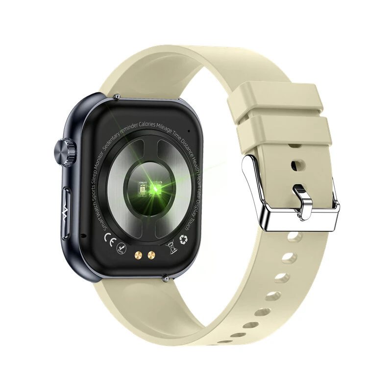 ET587 1.96inch AMOLED Display ECG Function Micro-physical Examination SOS Emergency bluetooth Call Heart Rate Blood Pressure Blood Oxygen Monitor Sleep Body Temperature Measurement Women's Health Multi-sport Modes IP68 Waterproof Smart Watch