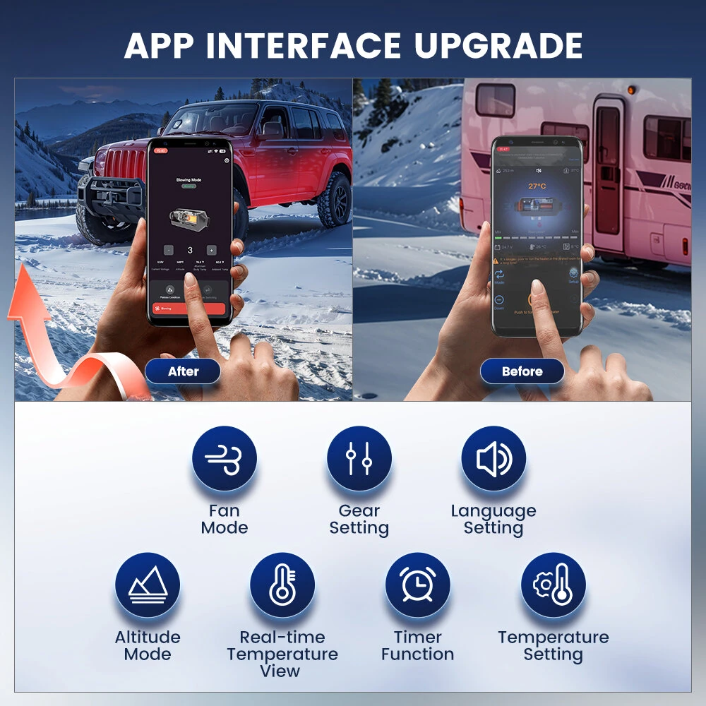 KROAK F0 2KW Car Parking Heater Separated bluetooth App Remote Control